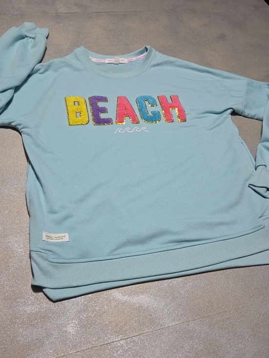 Simply Southern Tops - Simply Southern Light Blue Pullover Crewneck